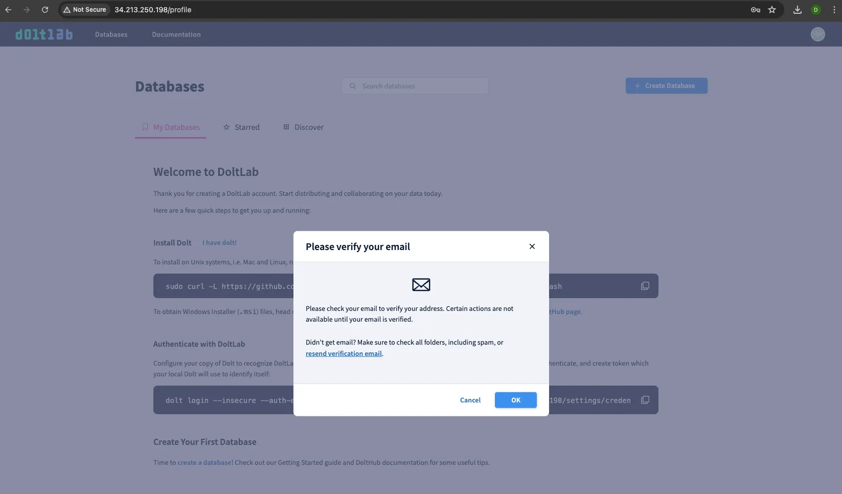 SES DoltLab email sent