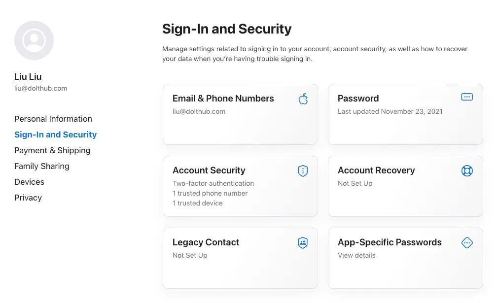 App specific password
