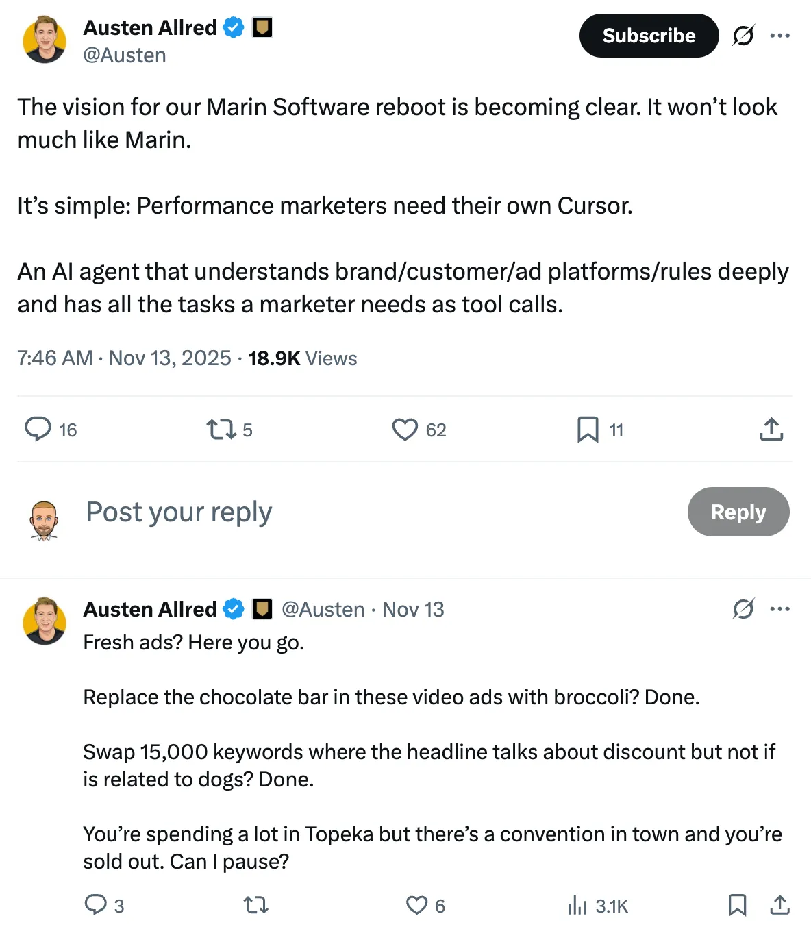 Cursor for Ads Tweet
