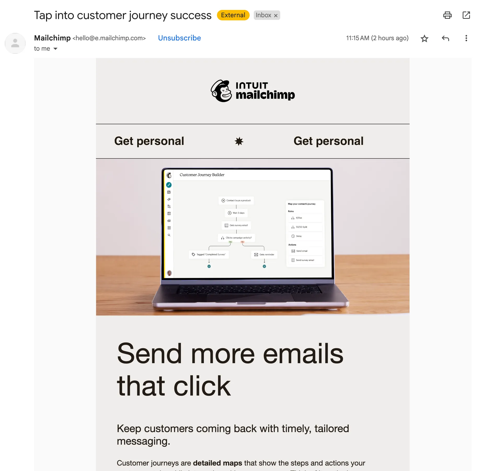 Mailchimp email