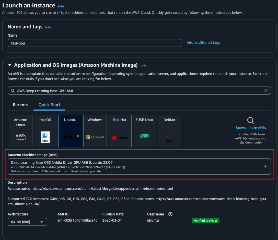Launching an instance with the Deep Learning AMI
