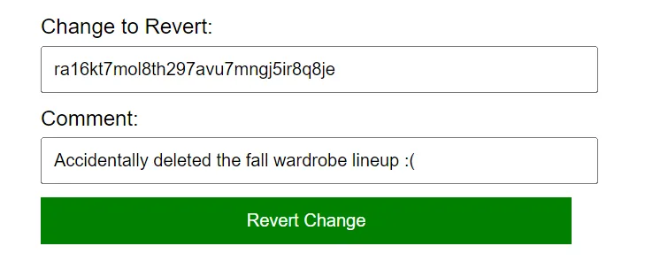 revert a change