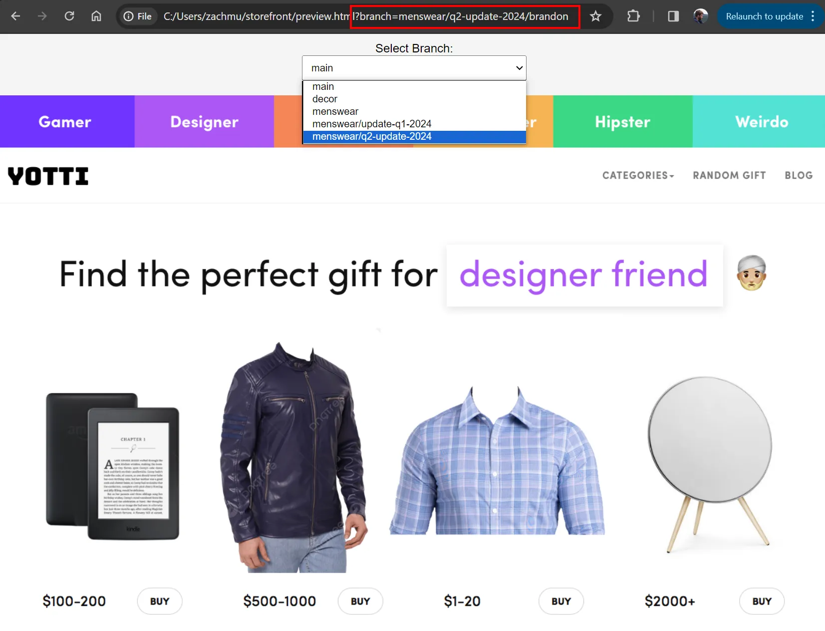 website preview