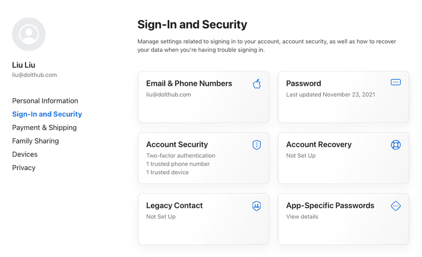 App specific password