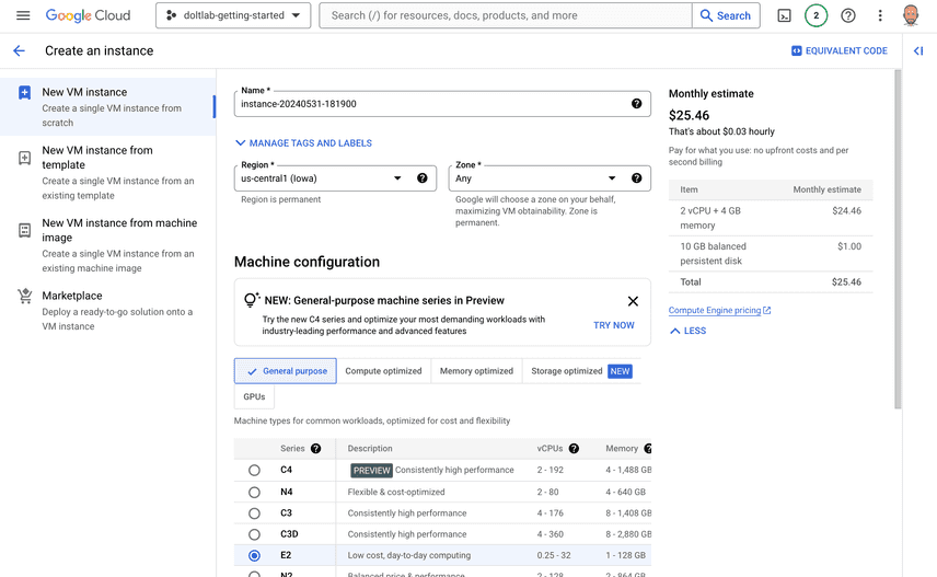 Create Instance