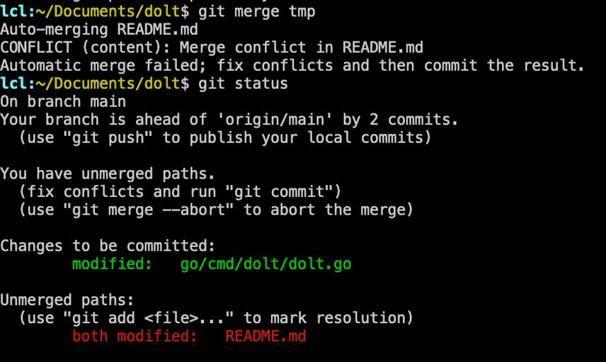 Git Conflict Status