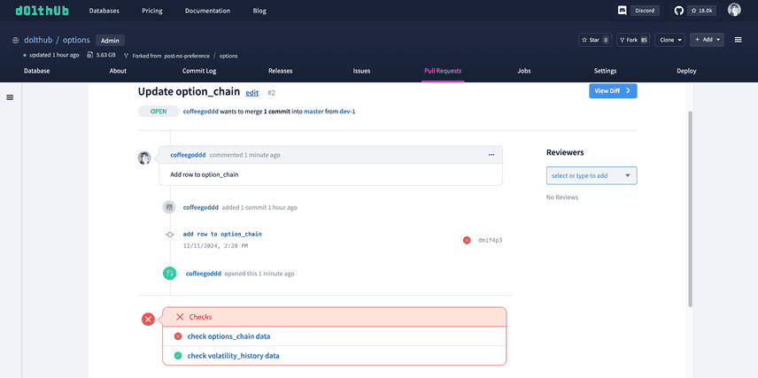 Dolt CI Pull Request Checks Failed Dev 1 Pull Request Page