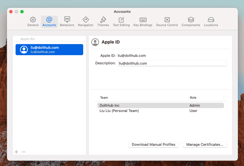 Add certificates in XCode