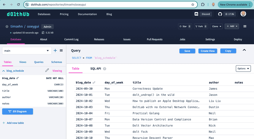 DoltHub Database