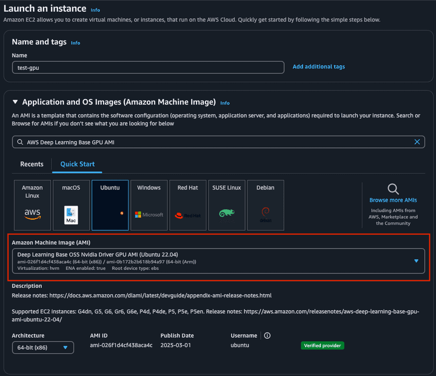 Launching an instance with the Deep Learning AMI